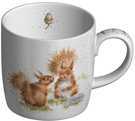 Portmeirion Home & Gifts MMOT5629-XS - Mug Entre Amis - Motif d’Écureuil - en porcelaine fine - Multicolore - 8 x 12 x 8 cm