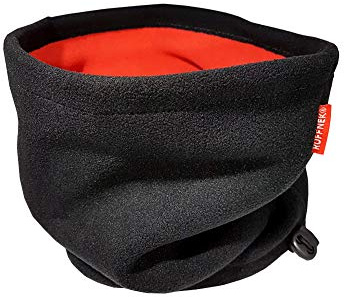 Ruffnek BLACK POLAR FLEECE Neckwarmer, Snood, Neck Gaiter, Tube Scarf/Ski Mask/Biker Motorcycle/Windproof/Beanie Hat with Adjustable Toggle, Winter, Men, Women, Children, One Size