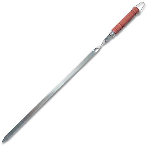 4x edle und Stabile Edelstahl Grillspiesse mit Holzgriff - 70cm lang / 1,5cm breit / 2mm Stark