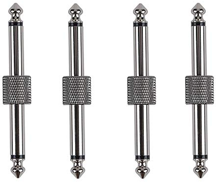Rayzm Gitarrenpedal Patch Connector, Gitarre Effektpedal Anschlussstecker für Gitarre Pedalboards, 6.35mm (1/4) Stecker für Gitarrenpedal anstelle von Patchkabel, 4er Pack