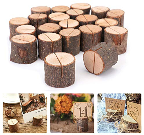 Kartenhalter Holz Menükartenhalter Tischkartenhalter Holz, 20 Stück Platzkartenhalter Memohalter - Fotohalter Aus Kartenhalter Fotohalter Menükarten Halter für Hochzeit Deko