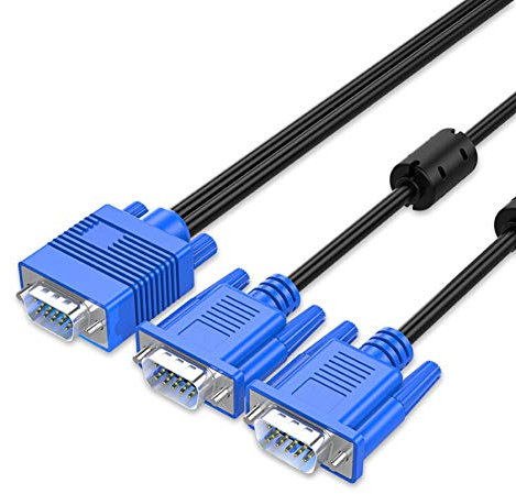Cavo video VGA SVGA HD maschio-maschio a uno schermo split supporta 1080p Full HD, adatto per proiettori, HDTV, monitor e altri dispositivi da 5,9ft