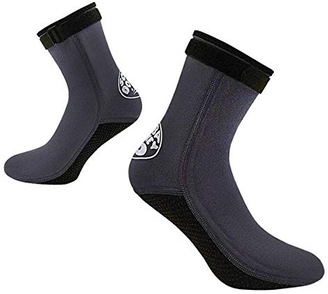 IPENNY Tauchsocken 3mm High Stretch Neopren-Socken mit Klettverschluss für Damen und Herren rutschfest Standsocken Water Socks Neoprenanzug zum Schwimmen Surfen Segeln Kajakfahren Wassersport