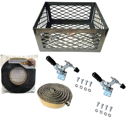 Total Control Offset Smoker Mod Kit für Oklahoma Joes und die meisten anderen Offset Smoker inkl. Dichtungen, Deckelriegel und Holzkohlekorb (für Oklahoma Joe's Longhorn)