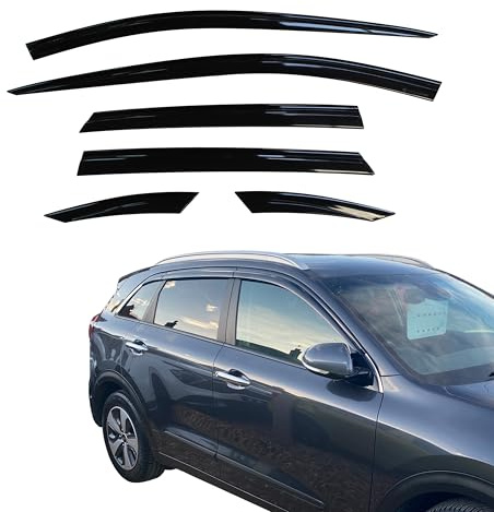 AUTO CLOVER Wind Deflectors Set for Kia Niro 2016-2021 (6 pieces)