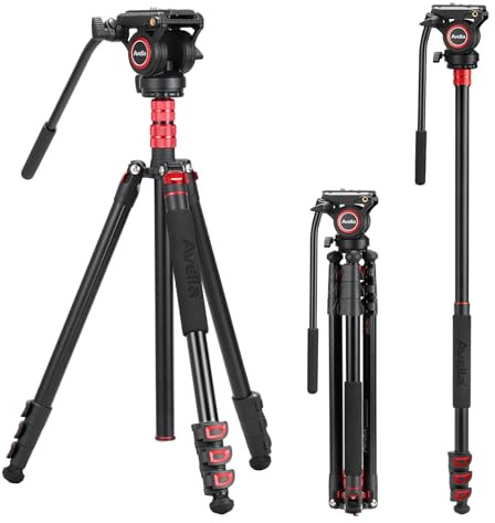 Avella A154P Videocamera Treppiede Monopiede Lega di Alluminio 78 pollici per Canon Nikon Sony Olympus Panasonic DSLR Fotocamera