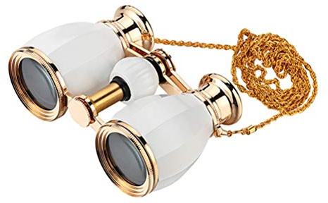 CAZARU 4X30 Fernglas Teleskop Opernglas Beschichtetes Theaterglas Retro Fernglas mit Kette Telescopio Lady Geschenke 4 Farben