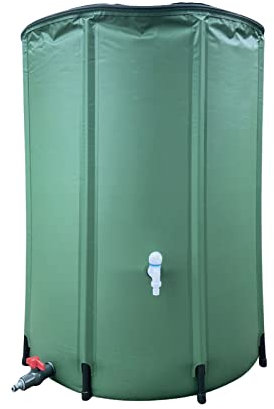 Hongjingda Serbatoio per acqua piovana, 200 l, con copertura in rete e rubinetto, pieghevole, per giardinaggio, ecologico