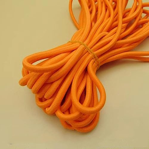 5/10/20M 5mm Color grueso Cuerda elástica Banda de goma Cuerda redonda Bandas de resorte DIY Cuerdas para la cabeza Cinturón Accesorios de costura-01FluorescentOrange,5mm,20Meters