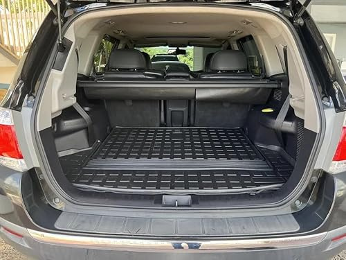 EACCESSORIES EA Floor Cargo Trunk Liner for Toyota Highlander 2008-2013 – All-Season Weather-Resistant Liner with Raised Lip–Non-Slip Car Tray Mat Pad Boot–3D Shaped Laser Measured Premium Custom Fit
