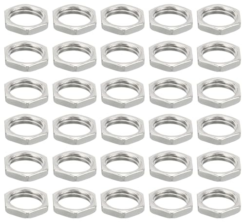 PATIKIL M10x1.0 Stahl Sechskantmuttern 60 Pack Metrische Gewinde Verzinkt Beschläge Muttern Schraube Bolzen Befestigungsteile für Lampen Maschinen Reparatur 2.6mm Höhe