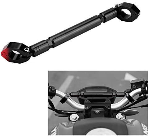 Motorcycle Balance Handlebar Cross Bar, Durable Aluminum Alloy, Fashionable Design, Universal 22mm Diameter, Compatible with Phone Holder (Black #02)