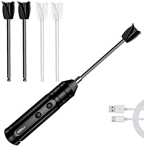 Kunstharzmischer, Handmischer, Epoxidharz-Mixer mit 4 wiederverwendbaren Rührpaddeln, 1/4-Zoll-Schaft, Rührer für Harz, Harzformen, Silikonmischung, Bastelarbeiten, Farbe, Glitzerharz,