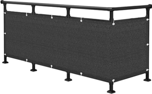 SXEVZOO Telo Ombreggiante per Balcone in HDPE, Rete Ombreggiante Balcone Ringhiera con Occhielli Altezza 65cm/75cm Schermi Divisori e Protettivi per Giardino (Color : Black, Size : 75x180cm)