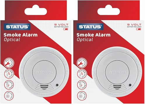 Status 9 V Photoelectric Smoke Alarm (Pack of 2)