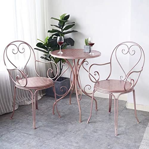 Bistrotisch mit 2 Stühlen, Metall-Bistroset für den Außenbereich, wetterfester Gartentisch und Stühle für den Balkon, Hinterhof