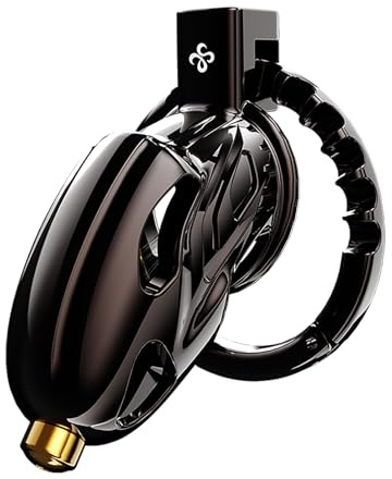 Crysore Chastity Cage Hommes Métal avec Anneau Réglable et Silicone Dilatateur Urinaire,Cage à pénis respirante BDSM Esclaves Extrême Jouets Sexuels pour Hommes (Black)