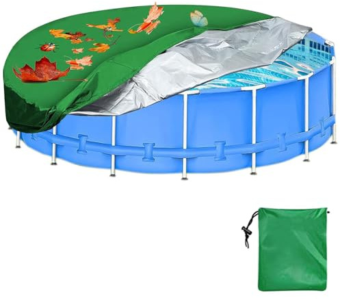 HuaMuDM 160X31CM Runde Poolabdeckung,Poolplane,Pool Abdeckplane,Abdeckung für Hundepool, Abdeckung für Pool, Round Pool Cove,Faltbarer UV Pool Abdeckplane