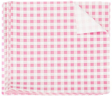 QUARKZMAN 100pz Fogli Carta Alimentare Carta Cerata Quadrato Scacchi 22x22cm Carta Imballaggio Alimenti Secchi Assorbente Olio per Carta Forno Sandwich Cestini Picnic Hamburger Cucina, Rosa
