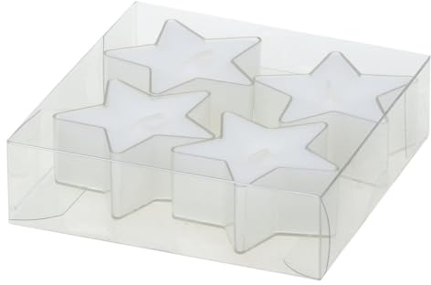 Teelichter Stern Weiß 4er-Pack, 5 Stunden