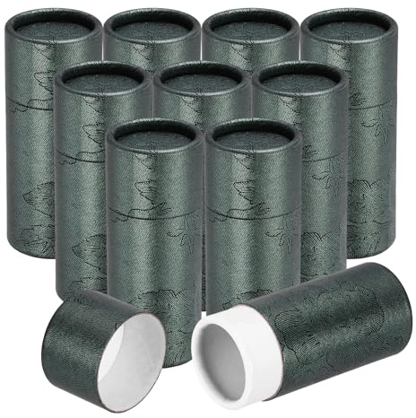 sourcing map 10 tubos de cartón kraft de 10 ml, caja de cartón redonda vacía, caja de embalaje de regalo, contenedor de tubo para botellas de aceite esencial, embalaje, manualidades, lápices,
