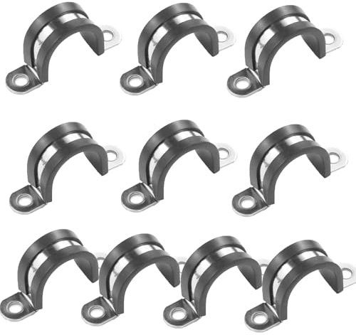 12 STÜCKE Gummi Ausgekleidet P Clips U-typ Rohr Klemme 6-100mm Kabel Montage Schlauch Rohr Klemme Feste rohr Halterung Klemme(30mm)
