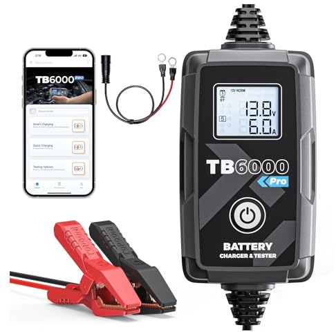 AYJYZHIAG TB6000 Pro 12V Kleine Smart App Control 8A/3A/1A Auto Auto Lithium-Batterie Ladegerät Tester Analyzer
