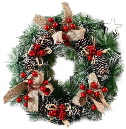 Giove per porta d'ingresso di Natale Variante artificiale Variante rossa Berry Ghirlanda decorazione 32 cm