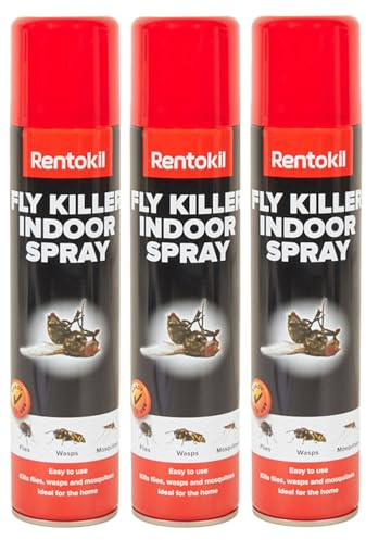 Bazaarist - Rentokil Fly Killer Indoor Spray 300ml | Fast-Acting Aerosol Insecticide for Flies, Wasps & Mosquitoes | Home Pest Control (3PCS)
