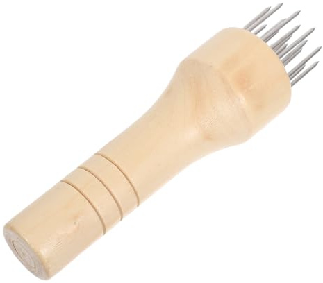 Amosfun Batticarne Manuale Acciaio con Manico Legno Martello Tenerizzante per Carne Bistecca Pollo Manzo Utensile Cucina Ergonomico Antiscivolo