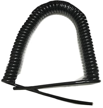 ZGHQHCDRH Cables telefónicos, Línea eléctrica de Resorte telescópica 6 núcleos, Cable Espiral Cuadrado Negro 0,5mm, Alambre Extensible Forrado