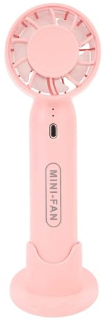 RiToEasysports Tragbarer Ventilator, Wiederaufladbarer USB-Mini-Handventilator mit 3 Geschwindigkeiten und Ständer für Reisen Im Freien, Camping für und Erwachsene (PINK)