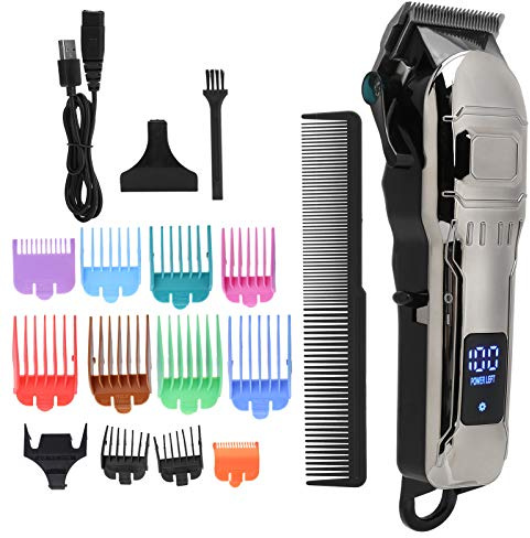 Yechiry Cortadora de Cabello Eléctrica con Pantalla LED de Carga USB, Cortadora de Cabello con Batería de Litio Recargable de 2000 MAh, Herramienta de Peinado con Uso Profesional, Ideal para