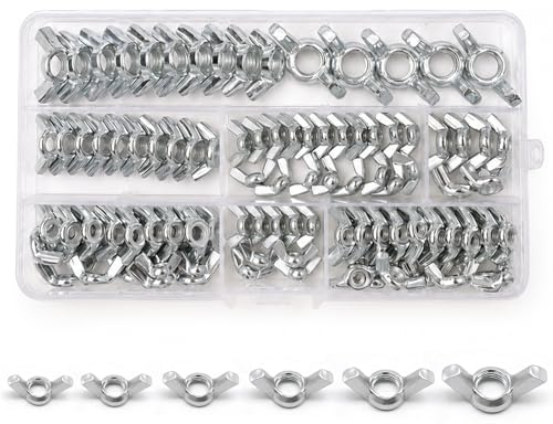 110 Pcs Wing Nuts, Wingnuts, Butterfly Wings Nuts Assortment Kit | Butterfly Nut Set for DIY Tools, Machinery, Electronic Equipment