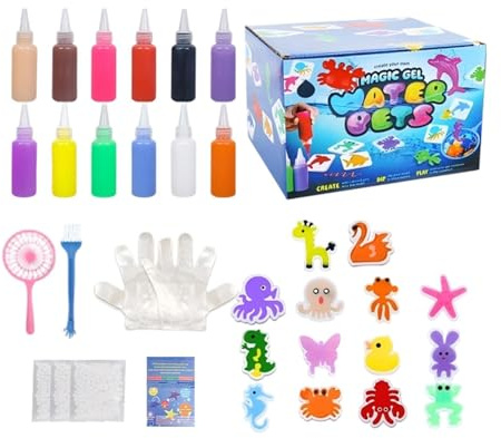 Wasserspielzeug-Set,12-Farben Tier Spaß und Sensorik Spielzeug,Kinder Wassergel Set - für Kinder Mädchen Schule Klassenzimmer Zuhause Reise Kindertagesstätte Party