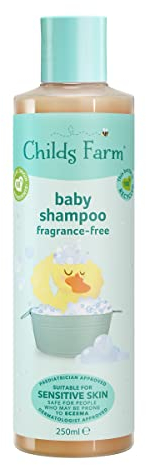 Childs Farm Baby Shampoo Unfragranced Gently Cleanses Hair and Scalp Suitable for Newborns with Dry, Sensitive and Eczema-prone Skin and Scalp, 250 ml