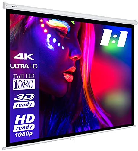 ESMART Economy EXR Rollo-Leinwand 257 cm Bild 240 x 240 cm (134) | Format 1:1 | Heimkino Beamer Projektionsleinwand Rollo Leinwand LCD LED