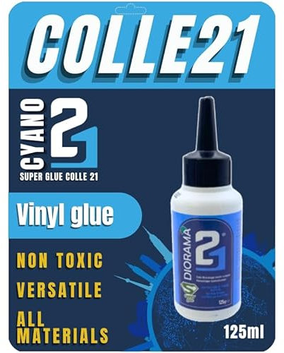 Colle Blanche Vinylique Super Glue Colle21-125 ml, colle à bois ultra forte, extra résistante pour menuiserie, bricolage et travaux de précision (Colle blanche vinylique 125 ml)