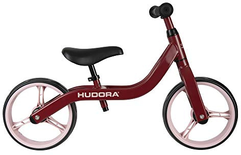 HUDORA Laufrad Ultralight Alu, bordeaux | Superleichtes Kinder Laufrad - nur 2,7 kg | Lauflernrad mit extra breiten 12 Zoll Rädern | Sattel & Lenker höhenverstellbar | Kinderlaufrad ab 2 Jahre