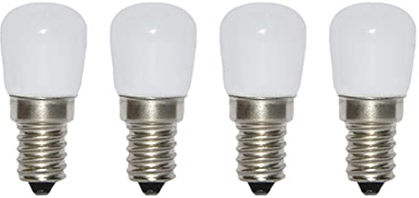 BesYouSel 2W LED Refrigerator Bulb E14 LED Refrigerator Light Bulb 15W Equivalent 3000K Warm White 110V Lamp for Freezer Oven Microwave Lighting, Home Lighting, Pack of 4