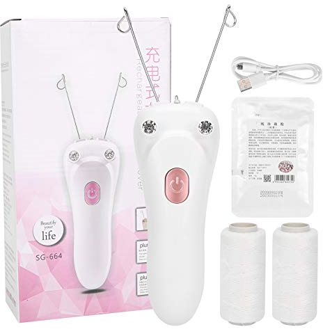 Brrnoo Épilateur Électrique Visage pour Femme, Dépilation Précise et Douce, Accessoire Coton Inclus, Élimination Poils Indésirables