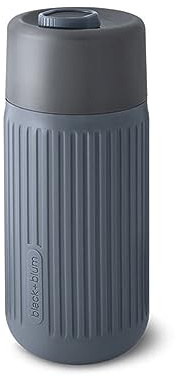 BLACK + BLUM Glas Kaffeebecher to go 340 ml | Schiefer | leichtes Borosilikatglas für unverfälschten Geschmack | isolierende Silikonhülle | 100% auslaufsichere Glas Trinkflasche | BPA-frei | Geschmacksneutral, Silikonhülle, Verriegelbarer Deckel, Spülmaschinengeeignet, Wiederverwendbar, Leicht zu Reinigen, Arbeit