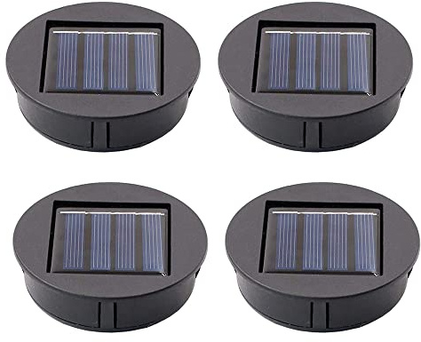 CJBIN 4 Stück Solarleuchten Ersatz Top, Solar Ersatzpanel mit LED Leuchtmitteln Solarpanel, für Outdoor hängende Laternen Garten Terrasse Gehweg Hof Dekoration