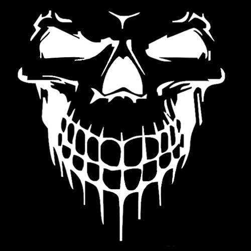 Horror Totenkopf Auto Dekorativer Aufkleber, Asudaro Totenkopf Motorhaube Aufkleber Auto Dekoration Tür Aufkleber Totenkopf Muster Haube Vinyl Aufkleber Totenkopf Autoaufkleber 59 * 53cm,Weiß