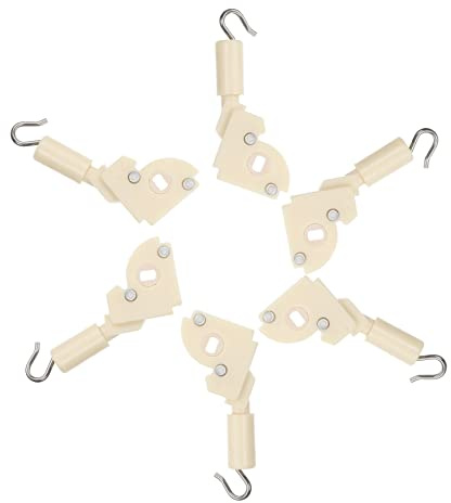 Operitacx 6 Stück Ersatzset Jalousien Neigemechanismus Kunststoff Kipphaken für Horizontale Jalousienstäbe Beige Montagezubehör Fensterbehang