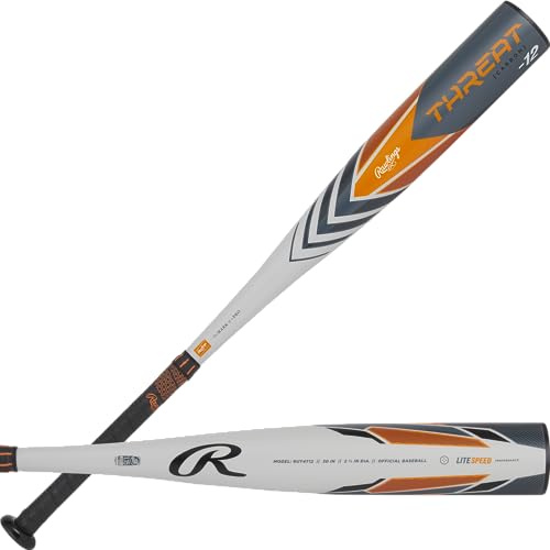 Rawlings Niños Amenaza Bate de béisbol, Blanco/Naranja, 12 | 30