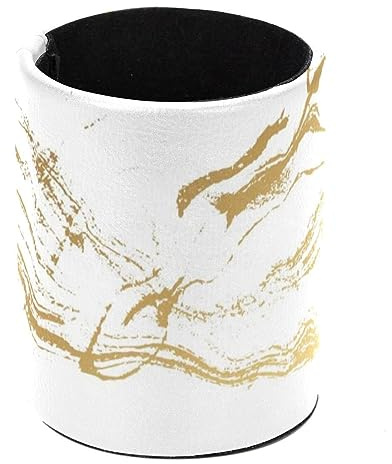 Eslifey Stiftehalter, runder Stifthalter für Schreibtisch, weißer Marmor, goldener Stiftehalter, Stiftebecher, Make-up-Pinselhalter, Ständer, Display, Schreibtisch, Schreibwaren, Organizer für