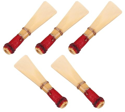 Caña de Fagot, 5 Piezas de bambú, 6 Cañas de Fagot, Paquete de 6 Cañas de Fagot, Caña de Fagot Mediana con Estuche, Accesorios de Repuesto para Instrumentos Profesionales