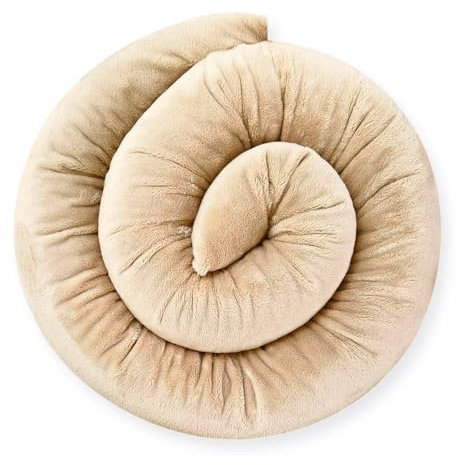 Bebeloo Bettschlange Bettrolle Bettkissen Seitenschläferkissen Stillkissen Kuschelkissen Bettumrandung Zugluftstopper(Beige, 250 cm)