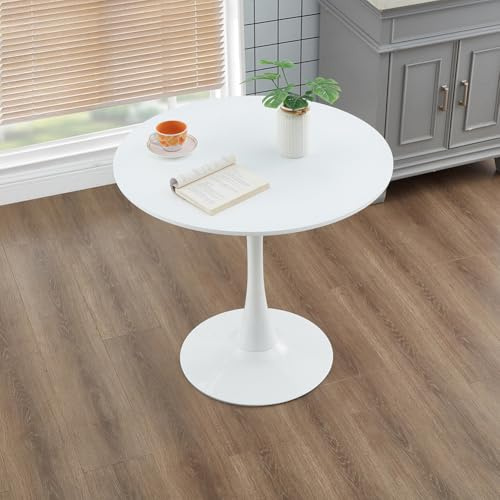HFFAIWM Table ronde moderne à plateau blanc simple pour loisirs, table à manger nordique, table à café et thé Tulipe pour négociation, pour balcon, petite table ronde et chaises (Taille: 70 cm